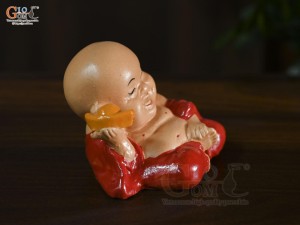 Tượng gốm Chú Tiểu Chiêu Tài cao 7,5cm (Màu ngẫu nhiên)