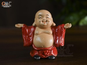 Tượng gốm Chú Tiểu Đón Phúc cao 10cm (Màu ngẫu nhiên)