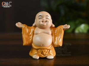 Tượng gốm Chú Tiểu Đón Phúc cao 10cm (Màu ngẫu nhiên)