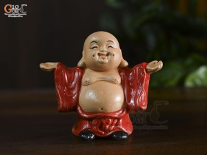 Tượng gốm Chú Tiểu Đón Phúc cao 10cm (Màu ngẫu nhiên)
