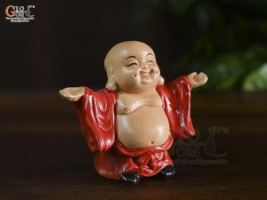 Tượng gốm Chú Tiểu Đón Phúc cao 10cm (Màu ngẫu nhiên)