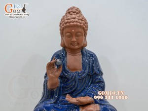 Tượng gốm đất đỏ dáng Phật Bà Quan Âm, cao 26cm