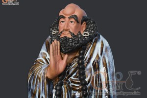 Tượng gốm Đạt Ma men màu, cao 68cm