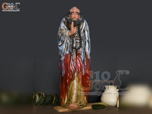 Tượng gốm Đạt Ma men màu, cao 68cm