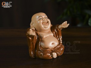 Tượng gốm Di Lạc Đón Phúc cao 10,5cm (Màu ngẫu nhiên)