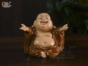 Tượng gốm Di Lạc Đón Phúc cao 10,5cm (Màu ngẫu nhiên)