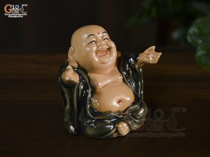Tượng gốm Di Lạc Đón Phúc cao 10,5cm (Màu ngẫu nhiên)
