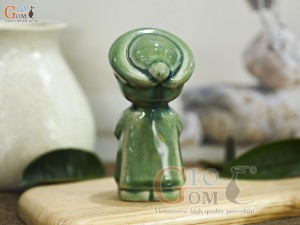 Tượng gốm Em bé Việt Nam men hỏa biến, cao 8,5cm (Bé gái đứng)