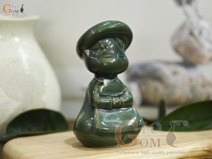 Tượng gốm Em bé Việt Nam men hỏa biến, cao 9cm (Bé gái ngồi)