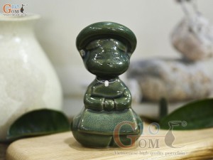 Tượng gốm Em bé Việt Nam men hỏa biến, cao 12cm (Bé gái ngồi)