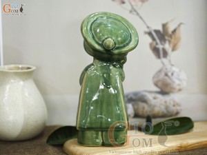 Tượng gốm Em bé Việt Nam men hỏa biến, cao 24cm