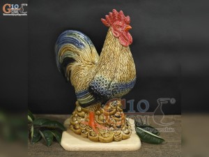 Tượng gốm Gà trống, cao 35cm