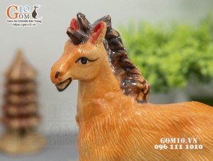Tượng gốm hình Ngựa, cao 13cm