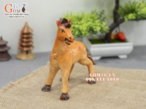 Tượng gốm hình Ngựa, cao 13cm