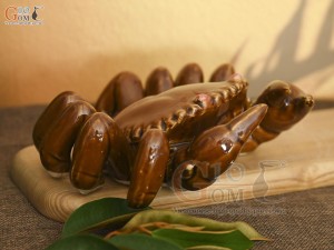 Tượng gốm men màu dáng con Cua, 20cm