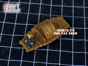 Mô hình gốm Ông lão chèo thuyền 22cm