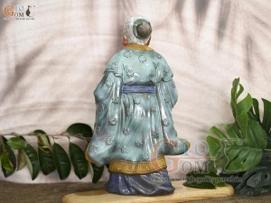 Tượng gốm ông Thọ men màu, cao 38cm (Ghép Cây)