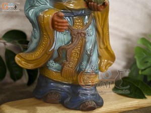 Tượng gốm ông Thọ men màu, cao 38cm (Ghép Cây)