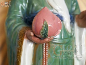 Tượng gốm ông Thọ men màu, cao 45cm
