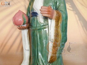 Tượng gốm ông Thọ men màu, cao 45cm