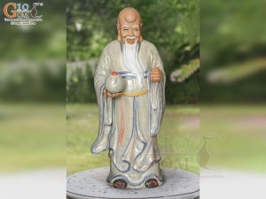 Tượng gốm ông Thọ men rạn, cao 75cm