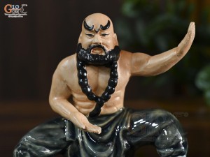 Tượng gốm võ sư xanh, cao 13.5cm (thế 2)