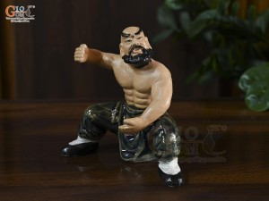 Tượng gốm võ sư xanh, cao 14.5cm (thế 3)