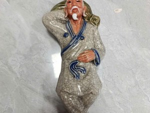Tượng há miệng chờ sung men rạn dài 15cm