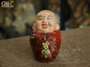 Tượng hoan hỷ men màu đỏ, cao 16cm (Mẫu 05)