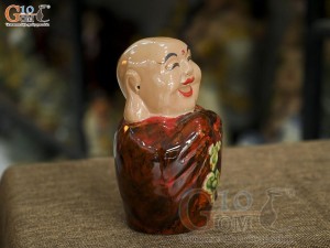 Tượng hoan hỷ men màu đỏ, cao 16cm (Mẫu 05)
