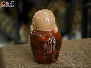 Tượng hoan hỷ men màu đỏ, cao 16cm (Mẫu 05)