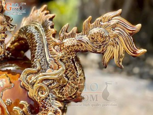 Tượng Linh vật Giáp Thìn Thiên Long Việt Đồ vẽ vàng 24k cao cấp, cao 42cm