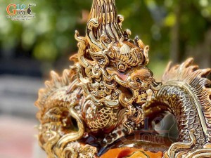 Tượng Linh vật Giáp Thìn Thiên Long Việt Đồ vẽ vàng 24k cao cấp, cao 42cm