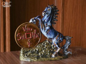 Tượng linh vật Mã Đáo Thành Công-Vạn Sự Như Ý, cao 34cm