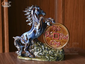 Tượng linh vật Mã Đáo Thành Công-Vạn Sự Như Ý, cao 34cm