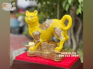 Tượng Linh vật Quý Mão màu vàng, vẽ vàng cao cấp, cao 22x20cm