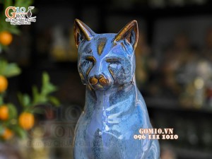 Tượng Linh vật Quý Mão men hỏa biến, cao 30x18cm