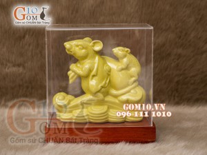 Tượng Linh vật tài lộc Canh Tý màu vàng cao 16cm
