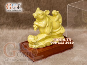 Tượng Linh vật tài lộc Canh Tý màu vàng cao 16cm