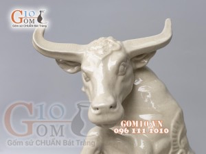 Tượng linh vật Trâu - Bạch Ngưu Vương, cao 43cm