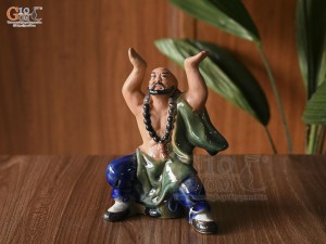 Tượng Lỗ Chí Thâm ghép cây men xanh, cao 20cm