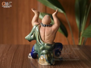 Tượng Lỗ Chí Thâm ghép cây men xanh, cao 20cm