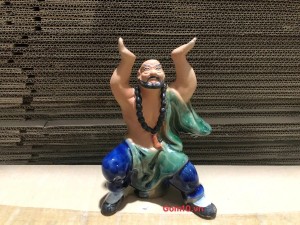 Tượng Lỗ Chí Thâm ghép cây men xanh, cao 20cm