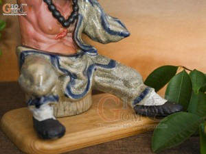 Tượng Lỗ Chí Thâm men rạn, cao 22cm