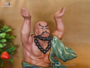 Tượng Lỗ Chí Thâm men xanh, cao 22cm (ghép cây)