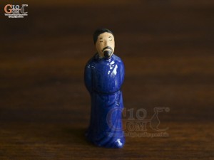 Tượng Lý Bạch áo xanh coban, cao 8cm