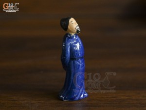 Tượng Lý Bạch áo xanh coban, cao 8cm