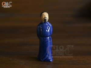 Tượng Lý Bạch áo xanh coban, cao 8cm