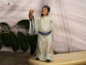 Tượng Lý Bạch say trăng men rạn, cao 32cm