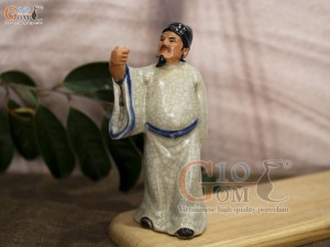 Tượng Lý Bạch say trăng men rạn, cao 26cm